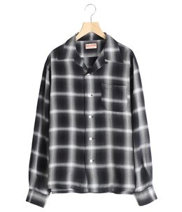 RAYON OMBLE CHECK L/S OPEN SHIRT