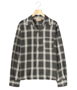 RAYON COVERT CHECK L/S OPEN SHIRT