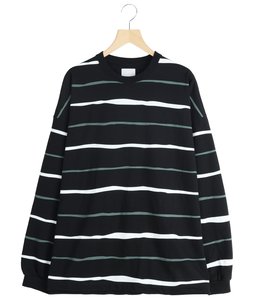 SUPER BIG STRIPE LS TEE (W/DRAWSTRINGS)