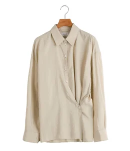 【レディース】STRAIGHT COLLAR TWISTED SHIRT
