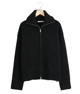 SANDOS RIB ZIP THOUGH JUMPER -MERINO WOOL RIB-