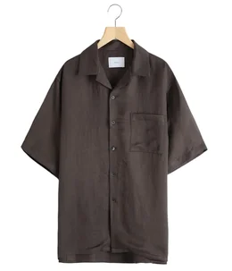 VIS/LI TWILL OVERSIZED OPEN COLLAR SS SHIRT