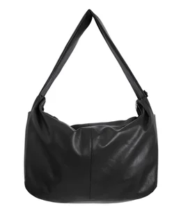 SHIRRING HANDLE LEATHER SHOULDER BAG