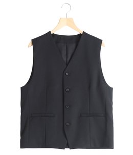 WOOL GABARDINE BELTED VEST