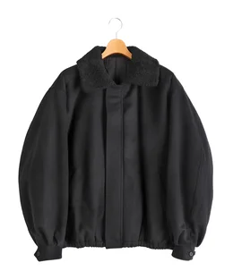 MOUTON COLLAR WOOL CASHMERE PADDED JACKET