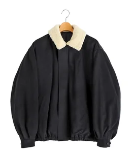 MOUTON COLLAR WOOL CASHMERE PADDED JACKET