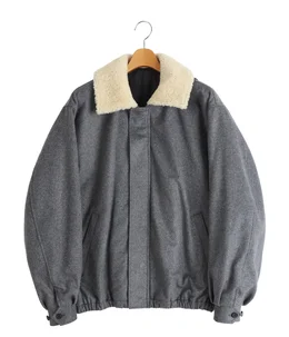 MOUTON COLLAR WOOL CASHMERE PADDED JACKET
