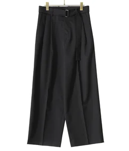 BELTED WIDE STRAIGHT TROUSERS