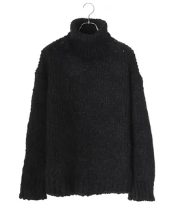 MOHAIR WOOL LOOSE KNIT TURTLE NECK LS