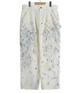 CORDUROY PAINTER PANTS ホワイト サイズ０ CORDULOY CARPENTER PAINTED PANTS | SWJP(エスダブリュージェーピー