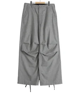 Over Pant Grey Micro Houndstooth Tropical Wool