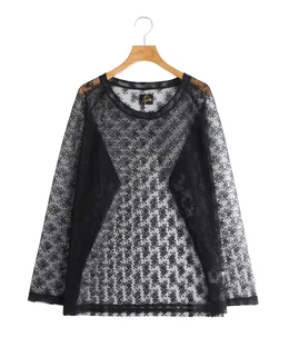 【レディース】L/S U-Neck Tee - Floral Raschel Lace