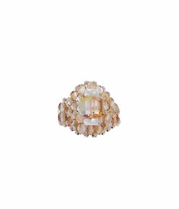 CRYSTAL BEADS RING with SILVER 925 #12