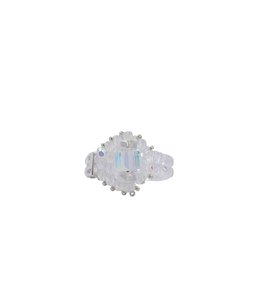 CRYSTAL BEADS RING S with SILVER 925 #2