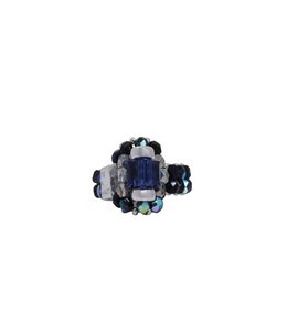 CRYSTAL BEADS RING S with SILVER 925 #3