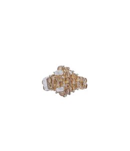CRYSTAL BEADS RING S with SILVER 925 #6