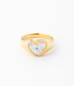 【予約】【レディース】HEART STONE RING GLD