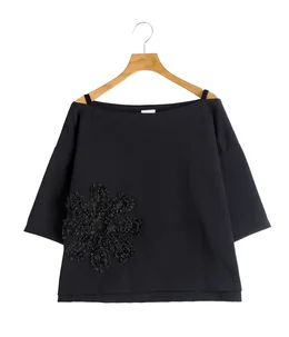 【レディース】Embroidered Basque T-shirt