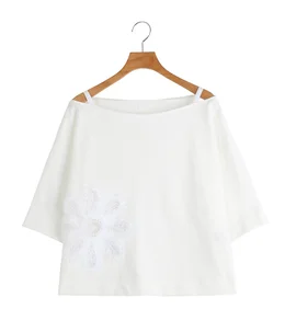 【レディース】Embroidered Basque T-shirt