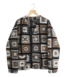 Knit Cardigan Wool Poly Chenille