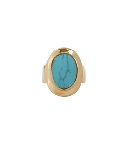 Amulet Ring with Turquoise -Gold-
