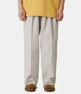 CUT-OFF 2PLEATED WIDE TROUSERS
