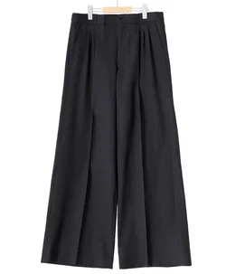 3PLEATED WIDE-LEG TROUSERS