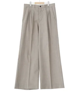 3PLEATED WIDE-LEG TROUSERS