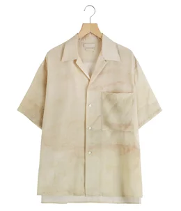 LANDSCAPE PRINTED OPEN COLLAR SHIRT