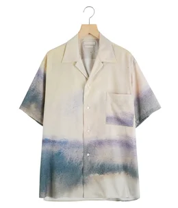 LANDSCAPE PRINTED OPEN COLLAR SHIRT