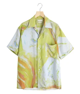 FLOWER PRINTED OPEN COLLAR SHIRT