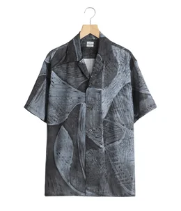 Printed Tencell Open Collar Shirt