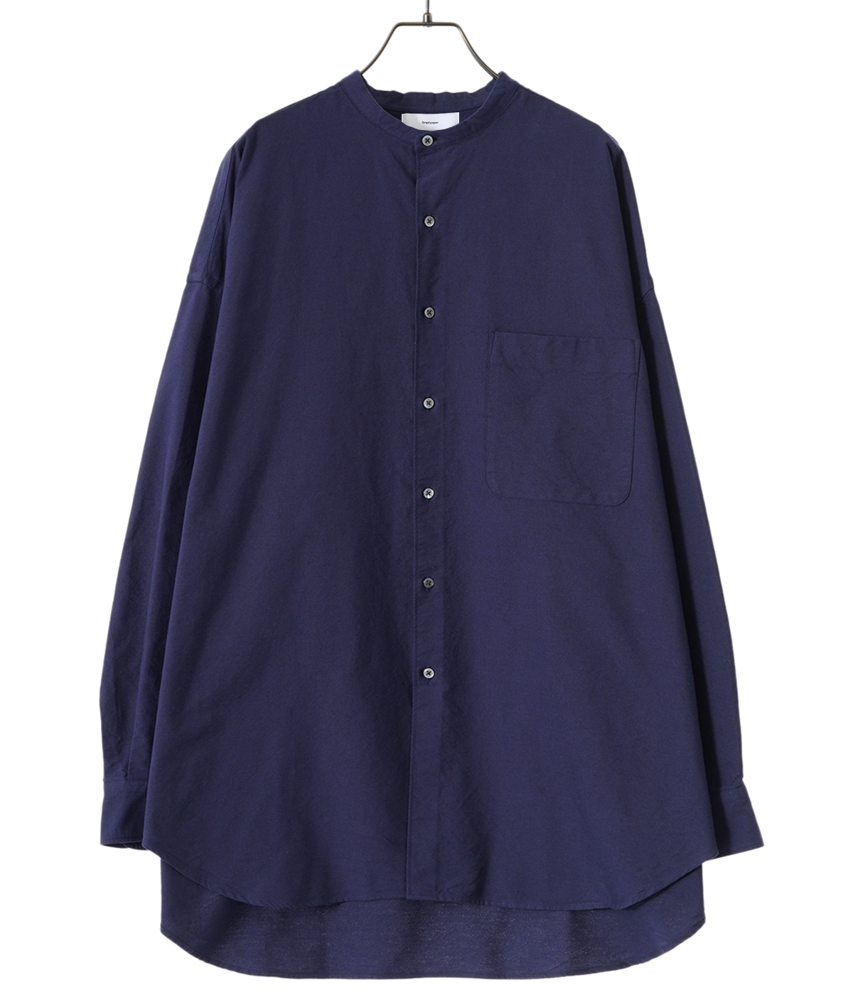 Oxford Oversized L/S Band Collar Shirt